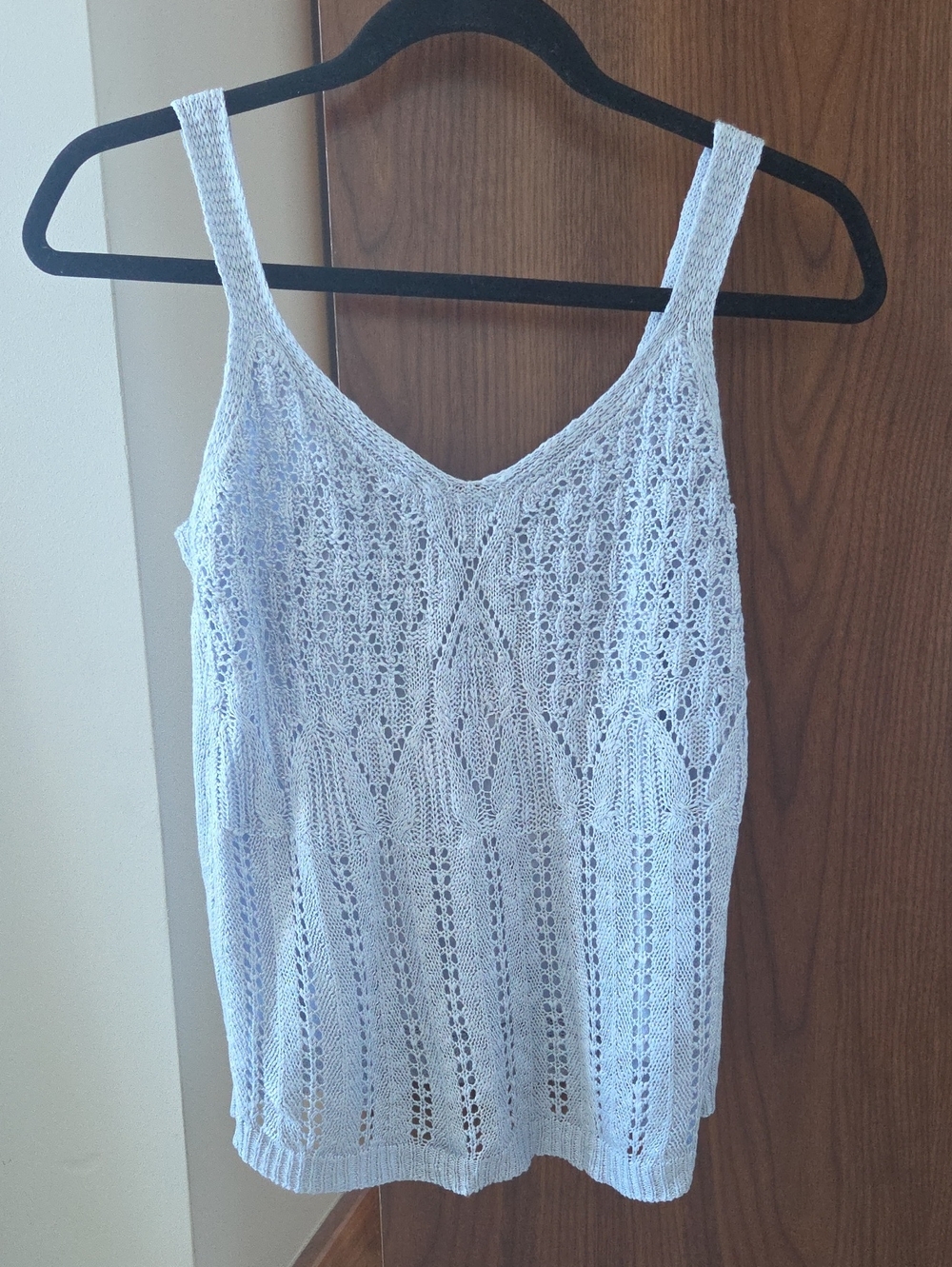Laura Conrad Light Blue Knit Lace Tank Top